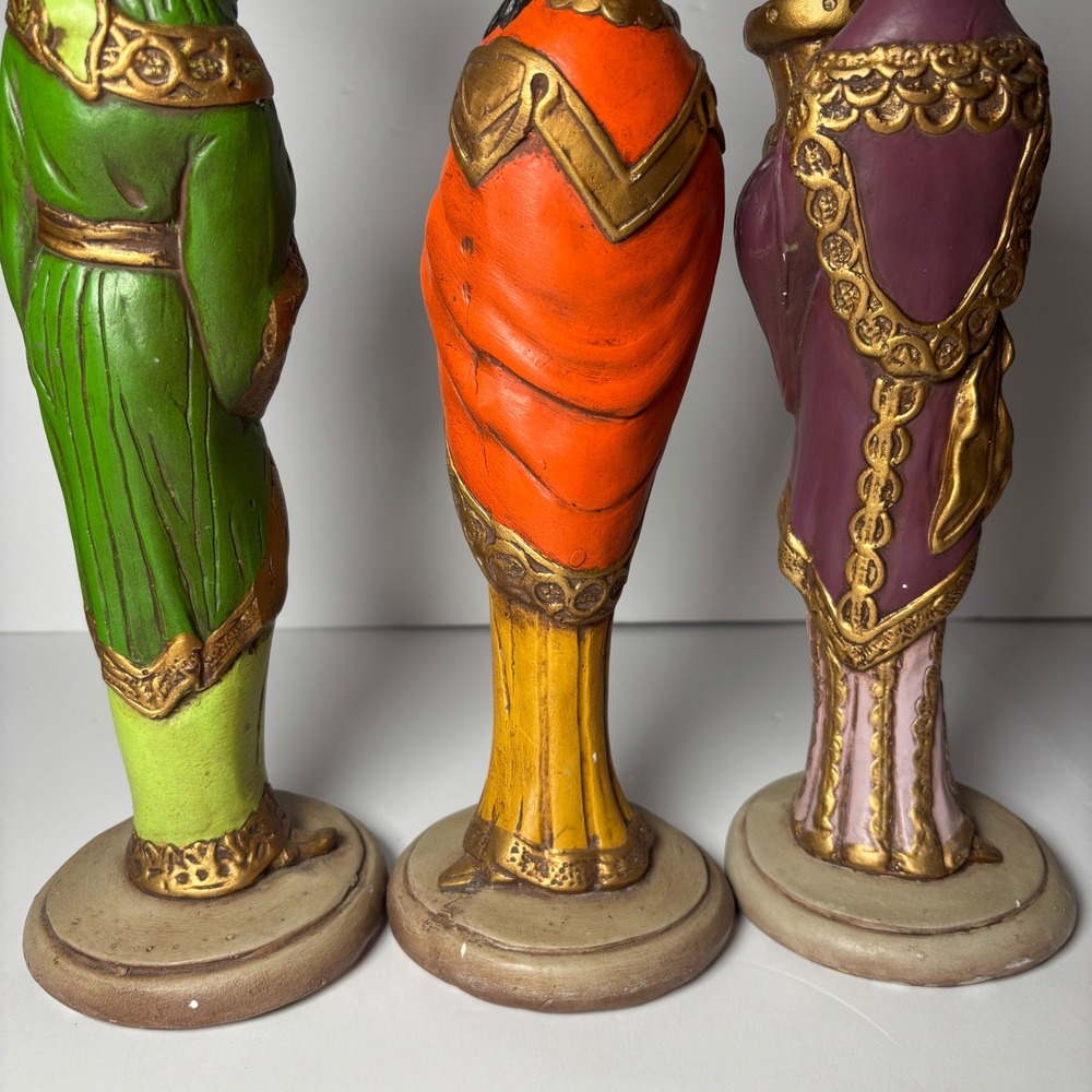 Vintage Set of Wise Men Nativity Figures Candle Holders Christmas Decor Ceramic - Picture 13 of 16